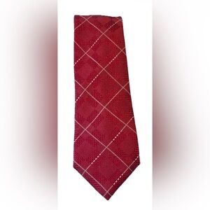 Hugo Boss BOSS Tailored Silk Tie Red Check Made Italy Business Wedding